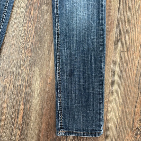 SO Beta Skinny Jeans Womens Juniors 7 Average Blue Denim Dark Wash Embroidered - Picture 13 of 13